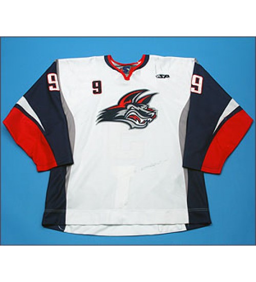 Custom ECHL 2011 2012 Elmira Jackals 9 Kyle Reeds Hockey Jersey Home White